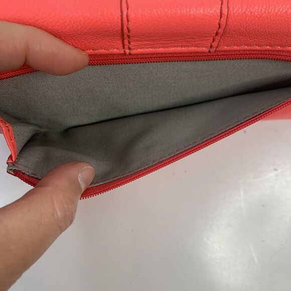 Fossil Wallet Hot Pink Pebbled Leather Checkbook Pockets Card Slots Pocketbook - Picture 3 of 11